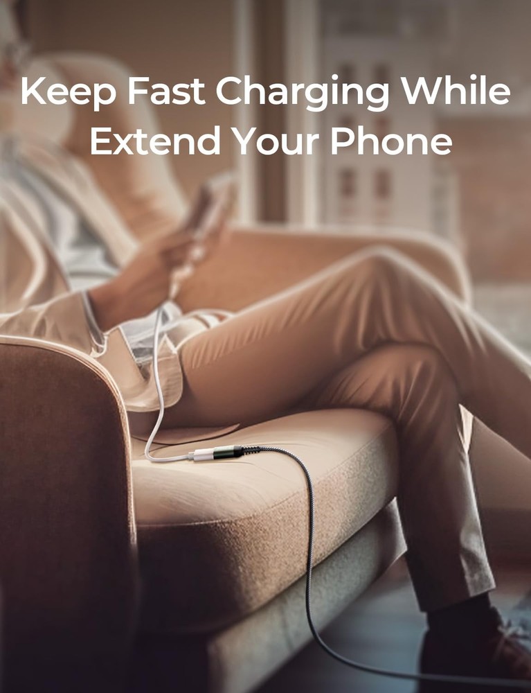 AINOPE 2 Pack USB Extensions Cable High Speed 3.0 6.6FT+6.6FT, Grey