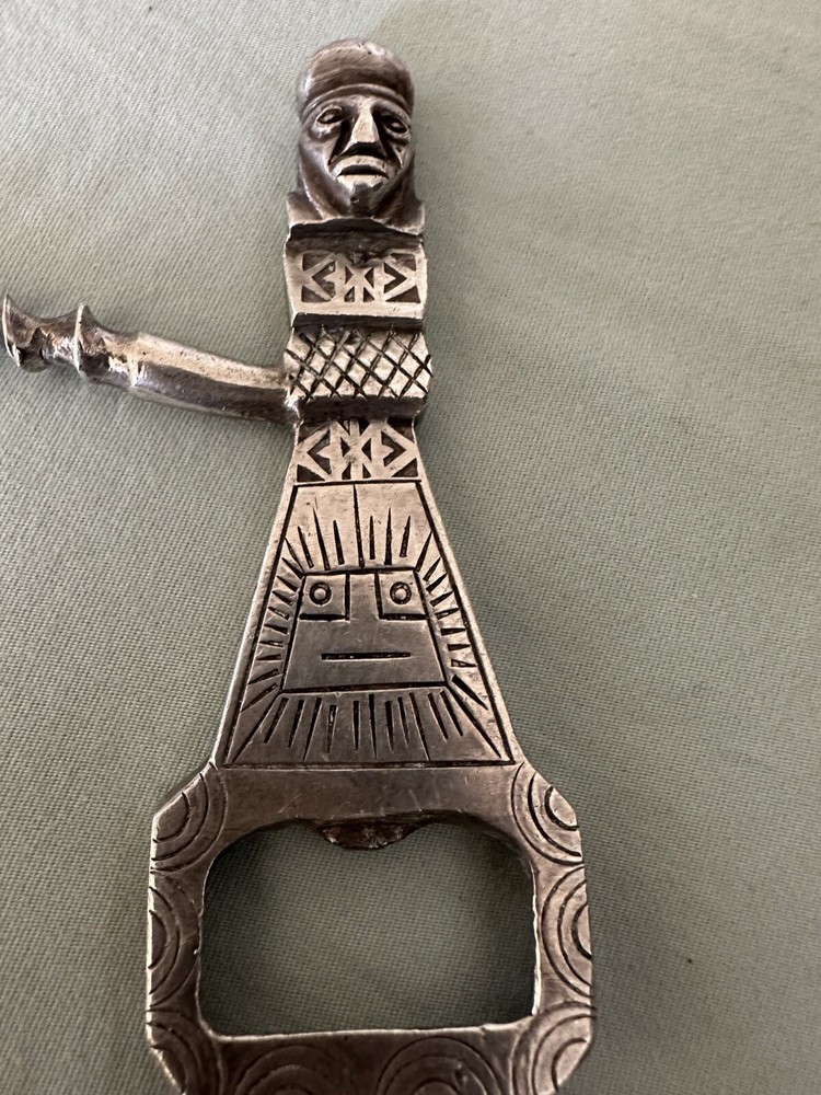 Sterling Silver Corkscrew/ Bottle Opener Made In Peru, Solid Silver
