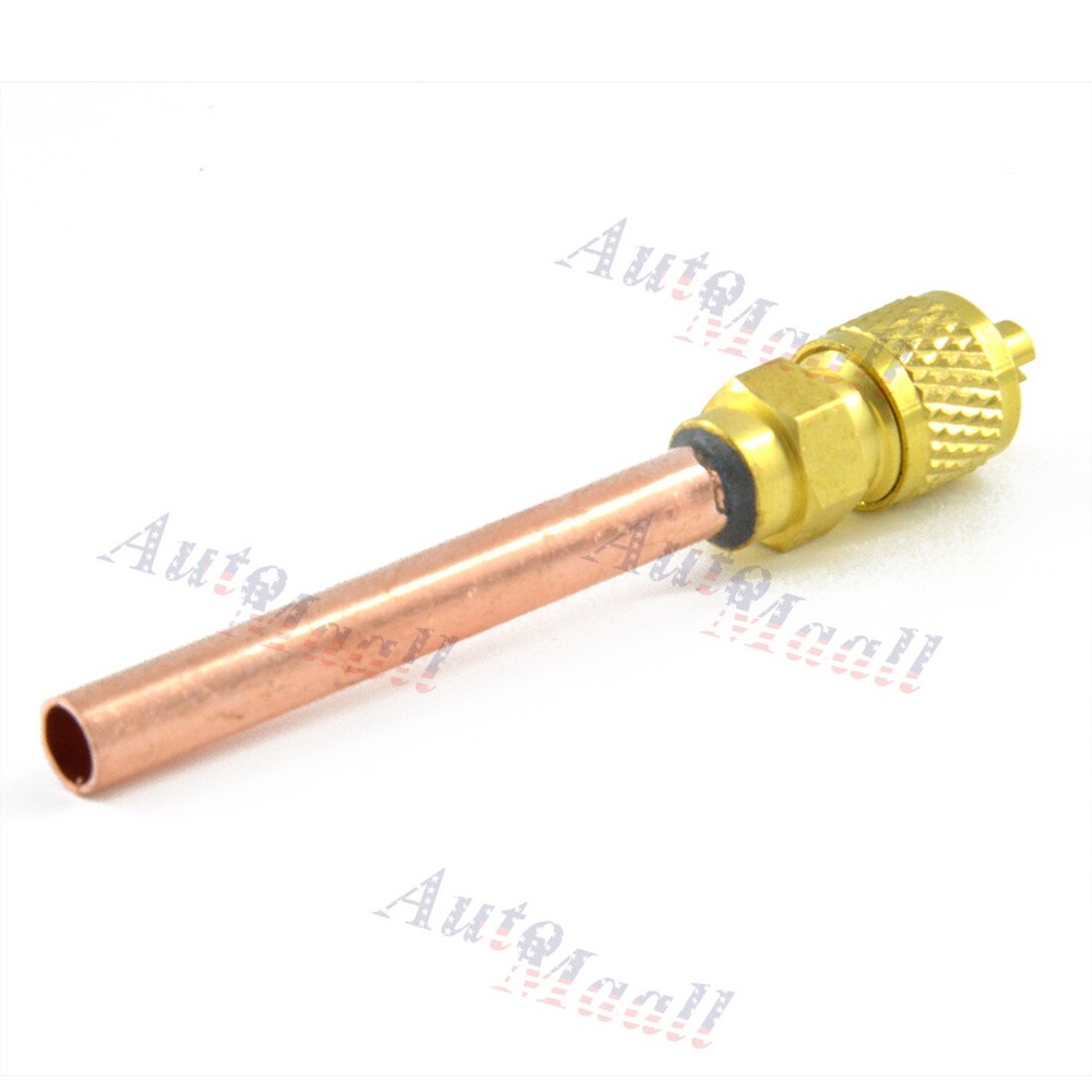 10pc Service Access Valve 1/4" SAE *1/4 OD *2.75" Stem Core AC Refrigeration Kit