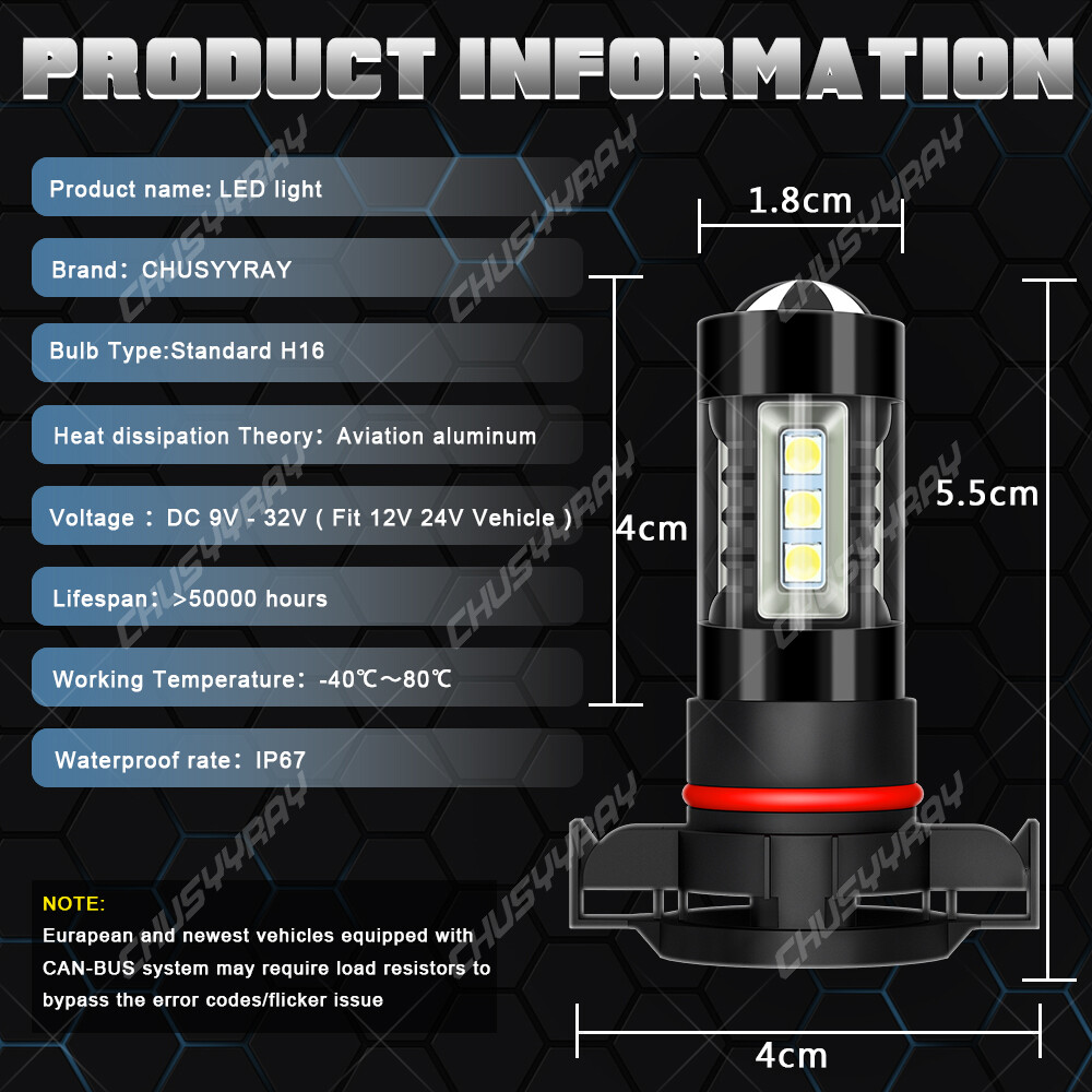 For Tahoe 2007-2012 2013 2014 6X LED Headlight + Fog Light Bulbs Combo Kit 6000K