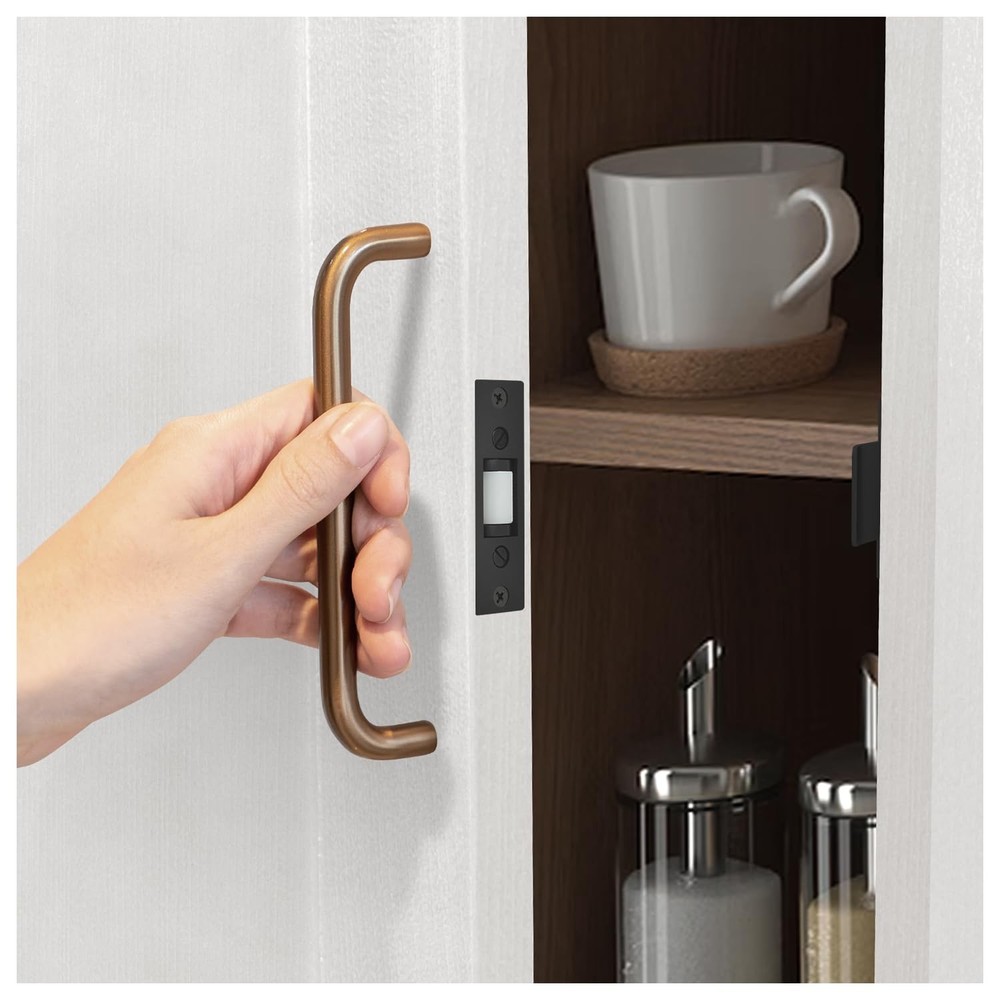 Nuk3y Heavy Duty Adjustable Solid Brass Roller Catch with T Strike Black