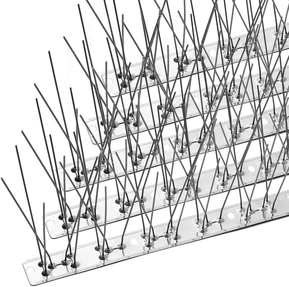 Bird Control Spikes - Stainless Steel Base, 17ft Coverage
