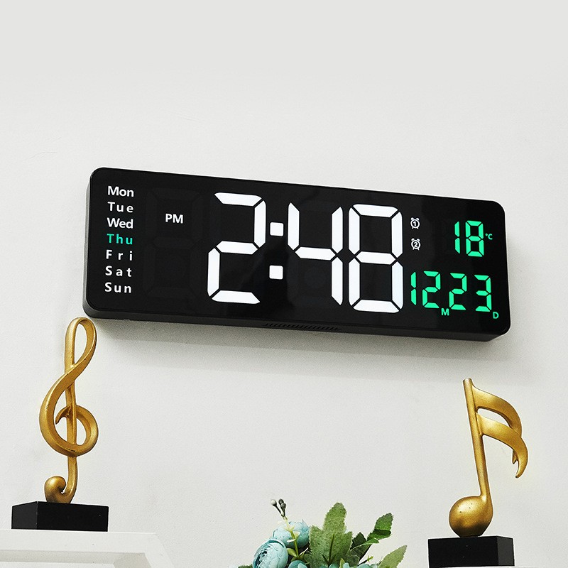 16" Large Digital Wall Mount LED Clock Count Down Timer Brightness Adjustment US