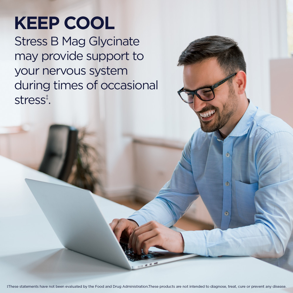 KAL Stress B Mag Glycinate, B Complex Vitamins Plus Magnesium, Active Forms