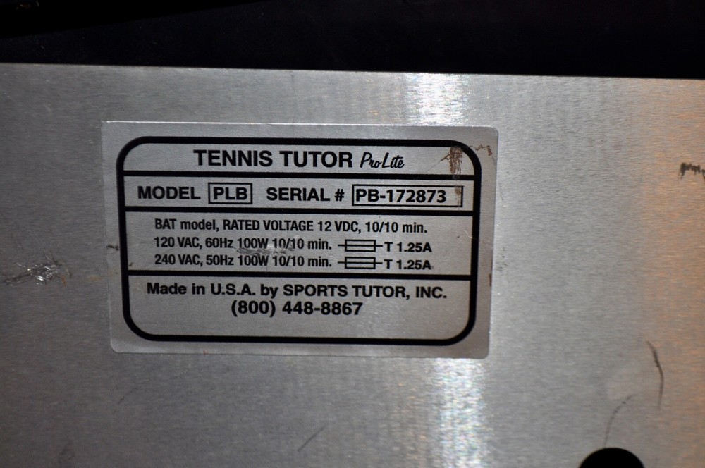 Tennis Tutor Pro Lite ~ New Battery Just Installed ~ PLB