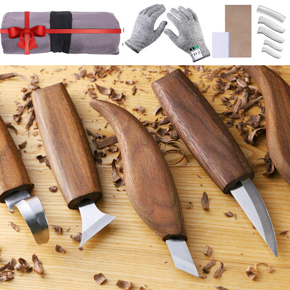 10 Piece Wood Carving Tools Hand Chisel Tool Set Professional Woodworking Gouges