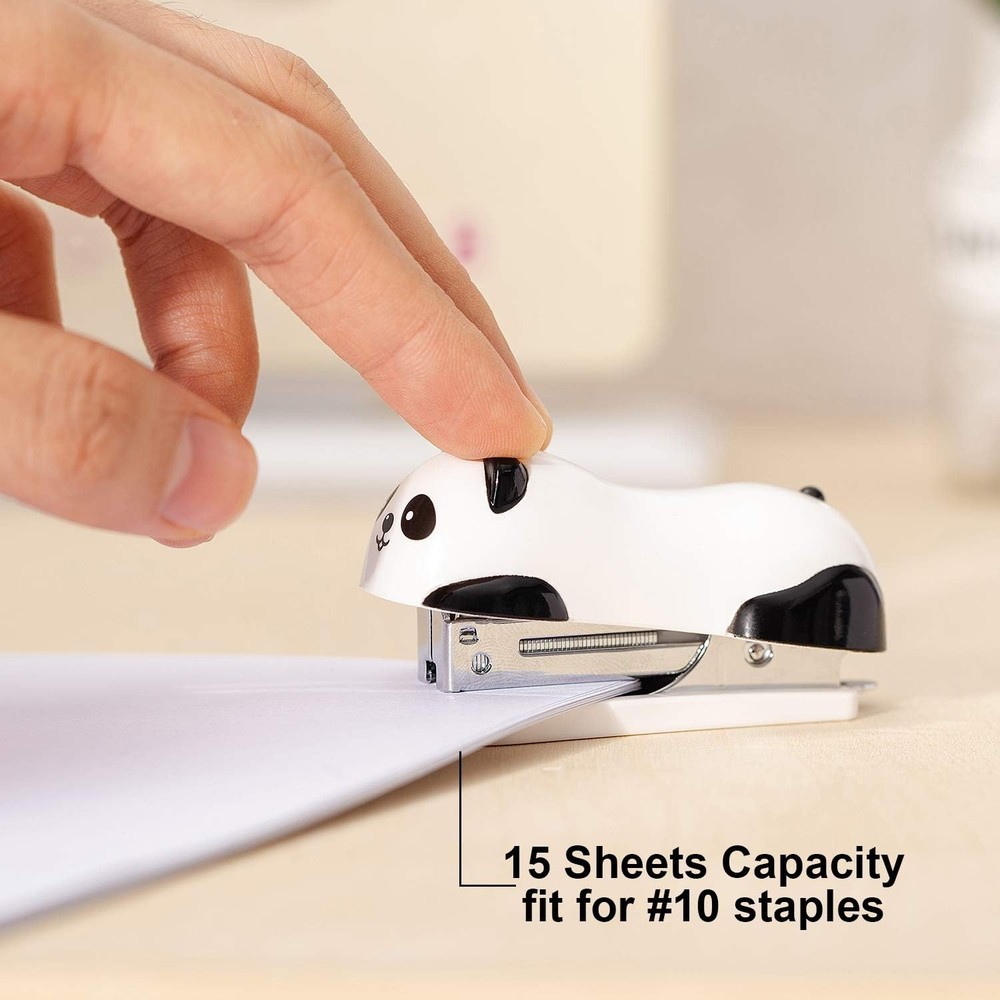 Deli Mini Cute Panda Desktop Stapler