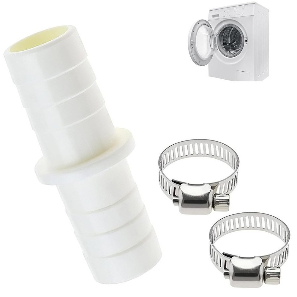 2 Hose Clamps with Washing Machine Drain Connector for Secure Installation