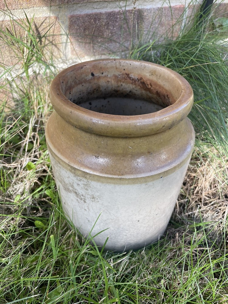 Small Vintage Stoneware Flagon Style Vase / jug