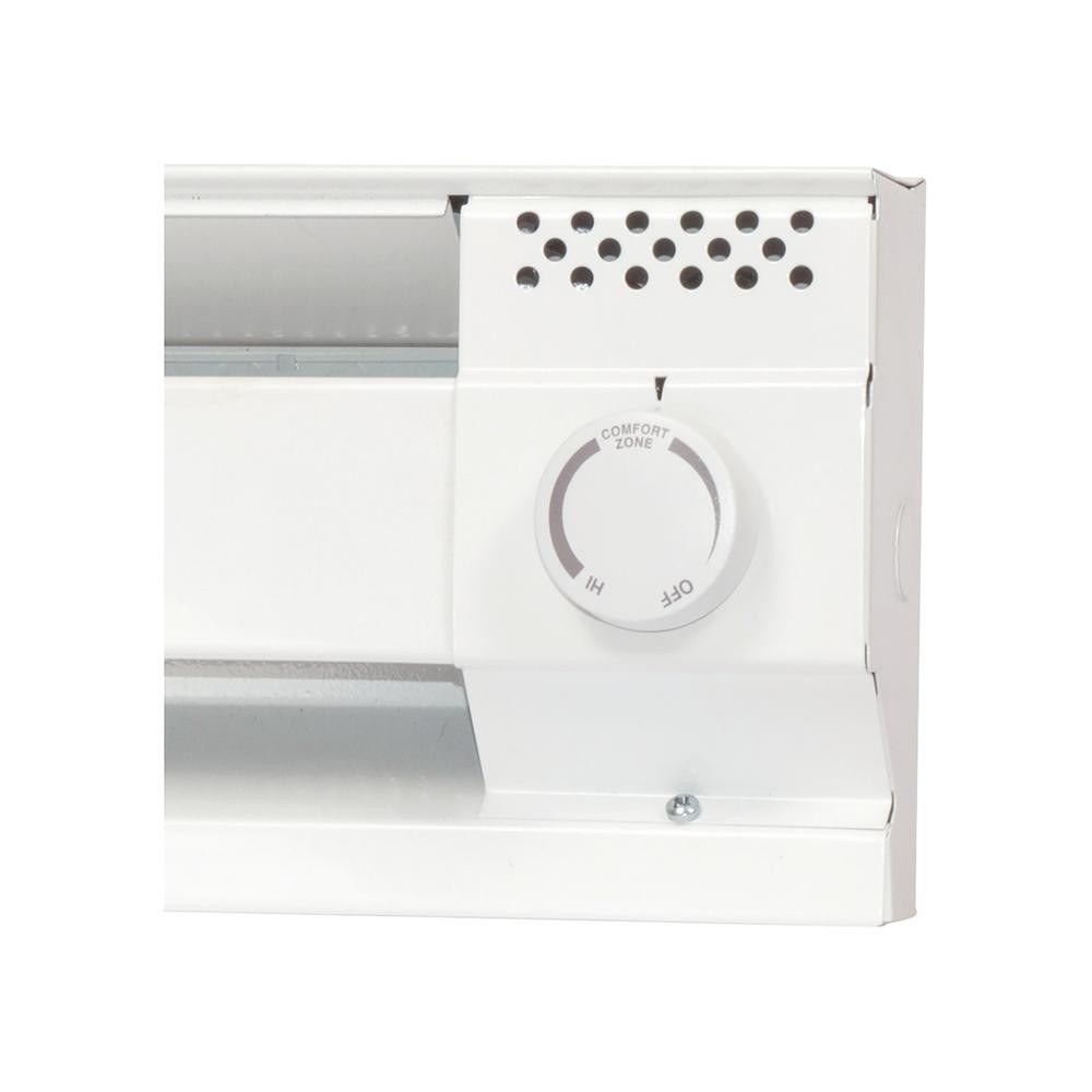 7" White Double Pole Non Programmable Baseboard Heat Thermostat Large Dial