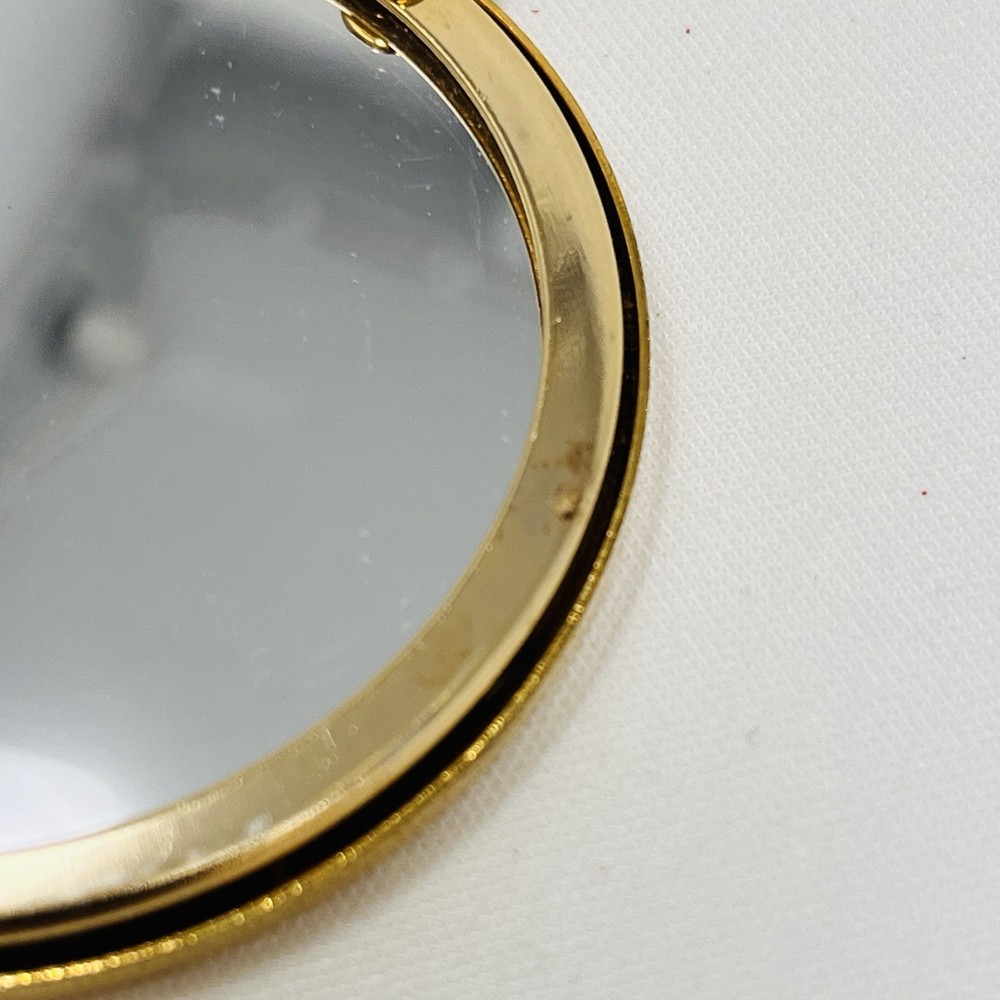 Judith Leiber Gold Compact Mirror Double Sided Makeup Purse Mirror