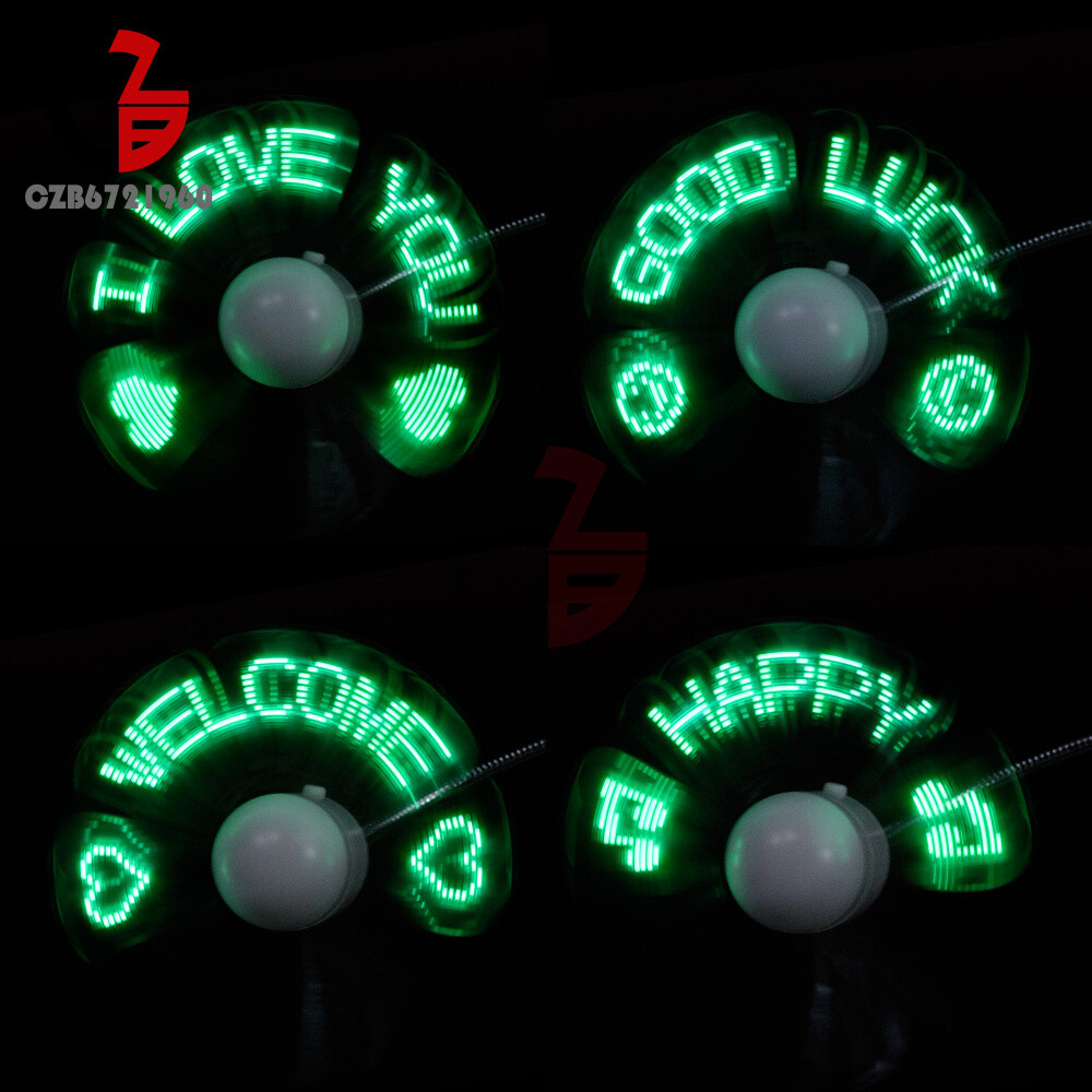 Mini USB LED Fan Powered Cooling Flashing Real Time Display Function
