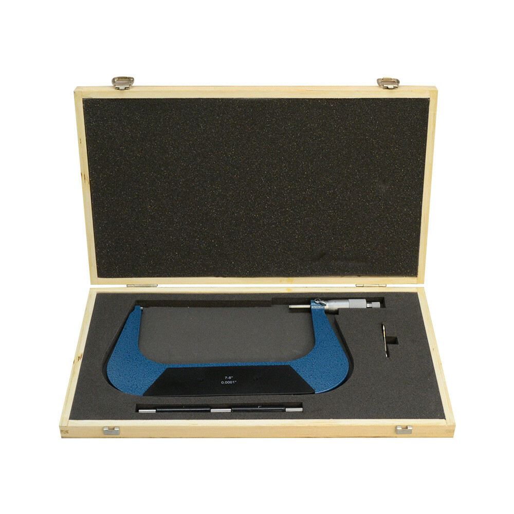 7-8" Outside Micrometer .0001" Precision Tool with Ratchet Stop Hardened Spindle