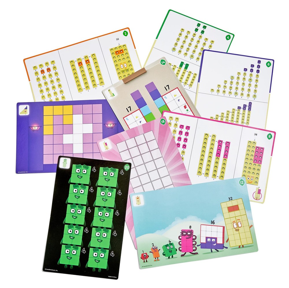 hand2mind Numberblocks 31-40 MathLink Cubes 10.75 inches, Multiple Colors