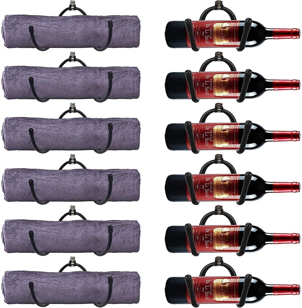 Wine Wall Holder 6 Pack Wall Mounted Wine Rack Wine Bottle Display Holder