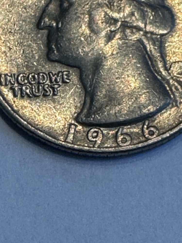 1966 Quarter No Mint Mark & Rim Error Very Rare Multiple Errors
