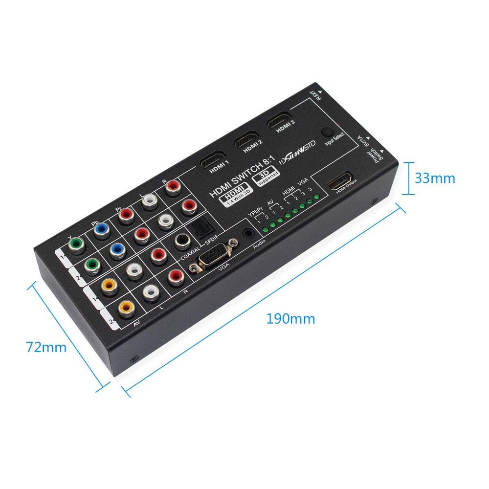 Multi-Functional HDMI Converter with 8 Inputs (VGA + AV + Ypbpr Component + H...