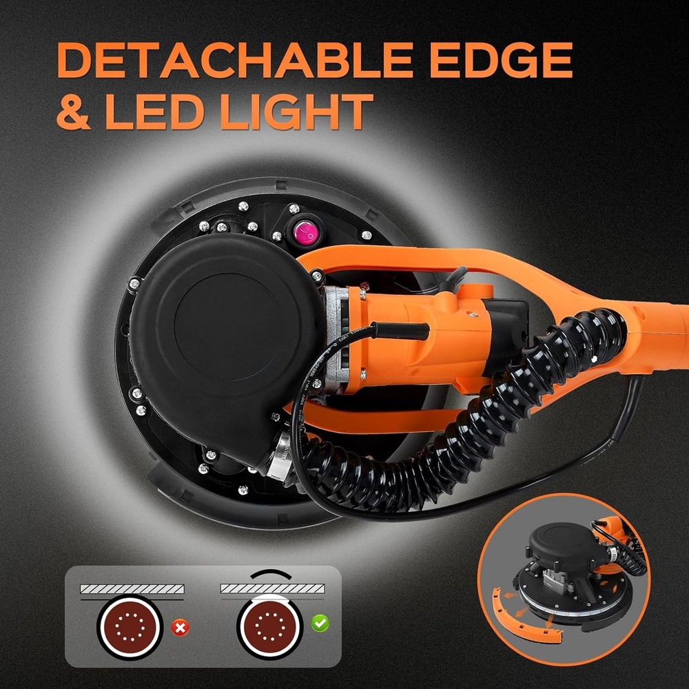 Drywall Sander Tool, 8.5 Amp Popcorn Ceiling Removal Tool with 7 Variable Spe...