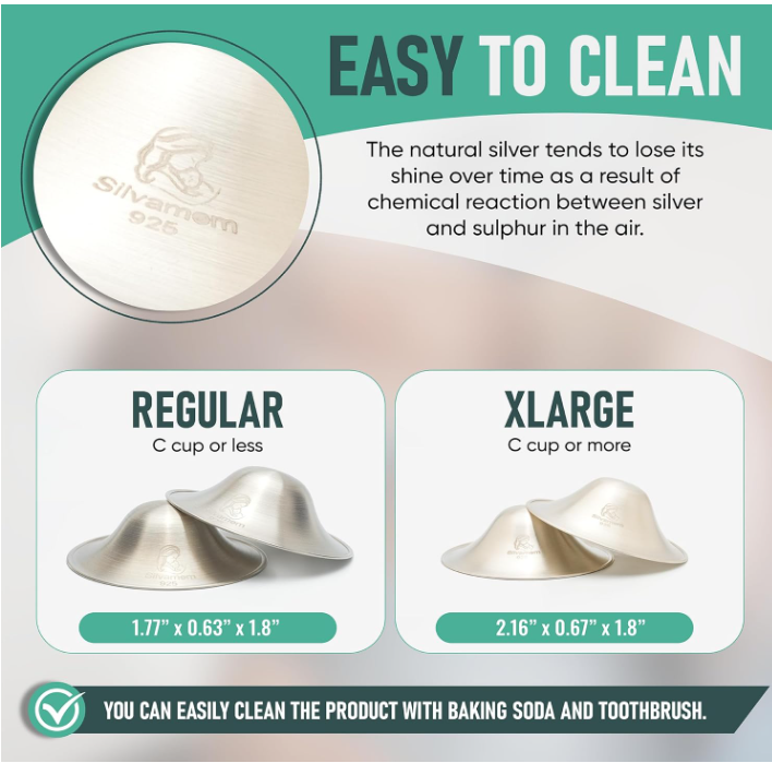 The Original Silver Nursing Cups | Nipple Shields for Nursing Regular Size