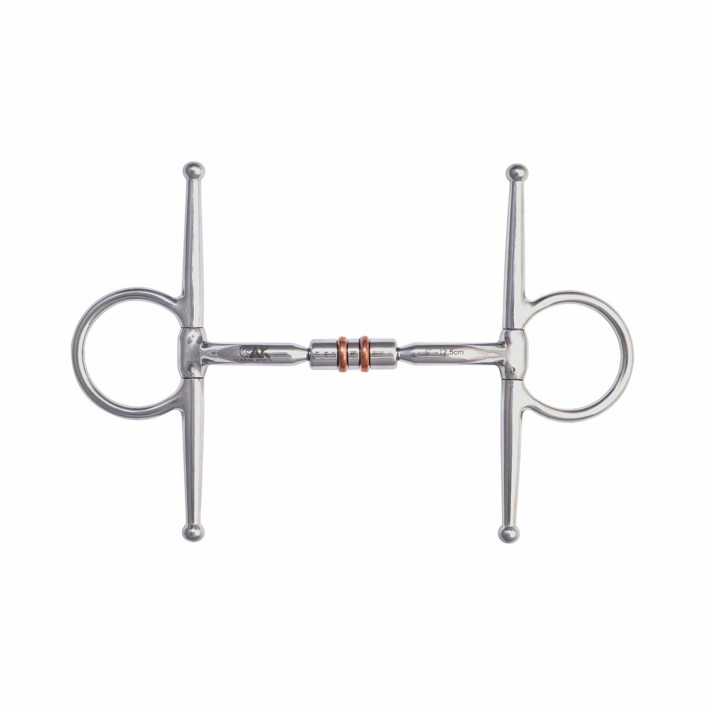 AK Full Cheek Horse Riding Bit Rotary Double Cooper Roller Snaffle Bit