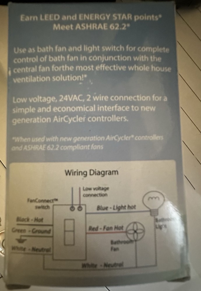 FanConnect AirCycler Fan Control Switch Switch AC-FCS
