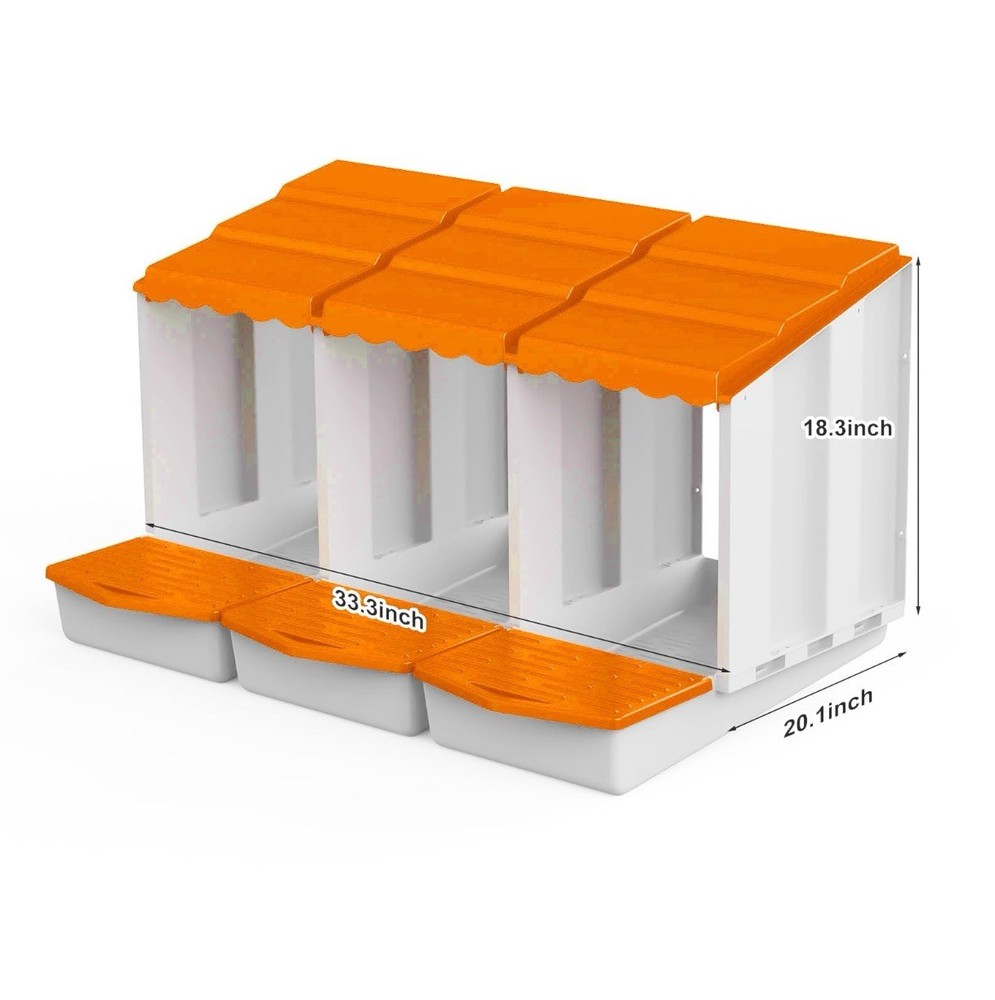 3 Compartment Roll Out Chicken Nesting Box with Plastic Basket Egg Nest Box