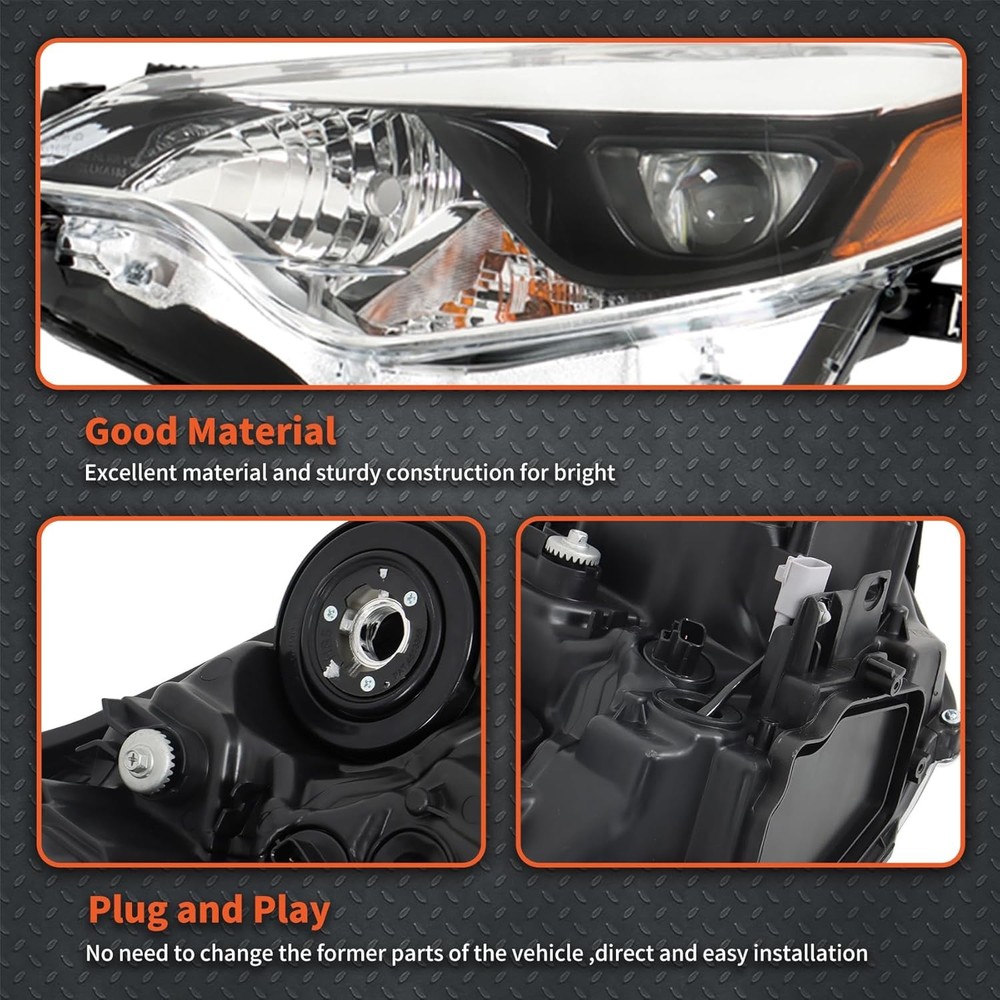 Headlight Assembly Replacement for Toyota Corolla 2014 2015 2016 Headlamps Front