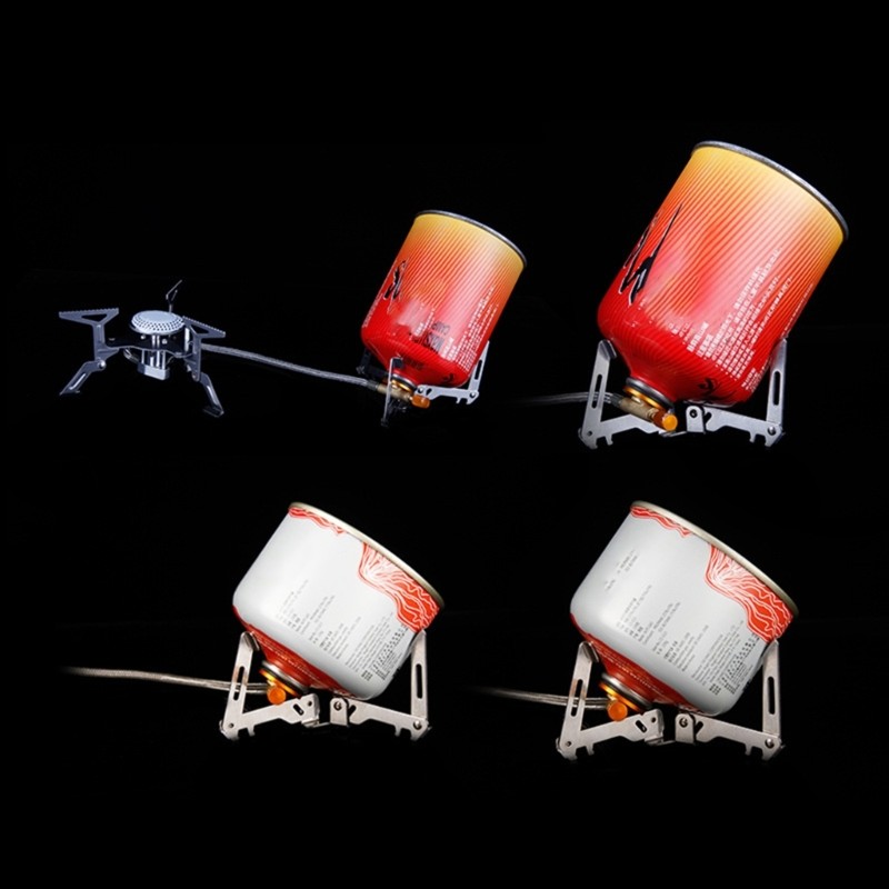 Stainless Iron Camping Gas Canister Stand Triangular Base Stability Enduring