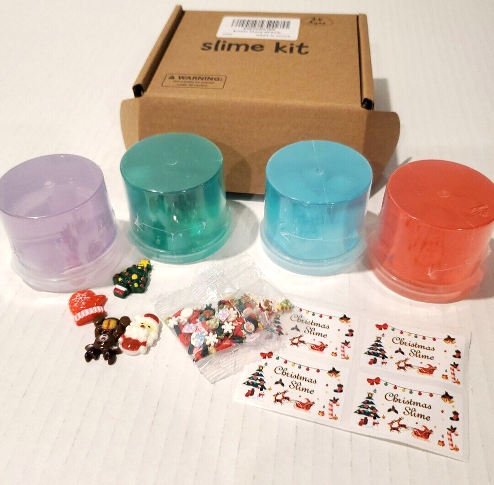 Butter Slime Clear Christmas Theme 4 Pack