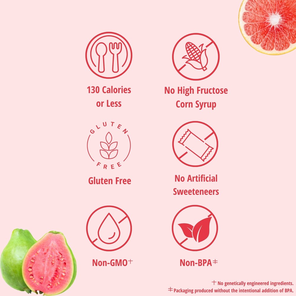 Del Monte Refreshers Red Grapefruit in Guava Fruit Water Cups 7 Ounce 2 Count...