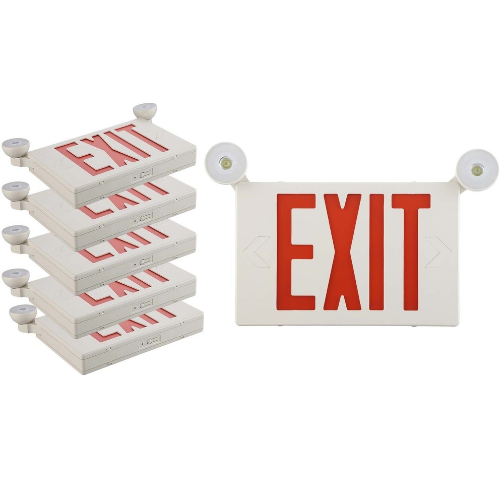 UL924 Listed -6 PACK  Red led Emergency Exit Light Sign with Battery Backup Home