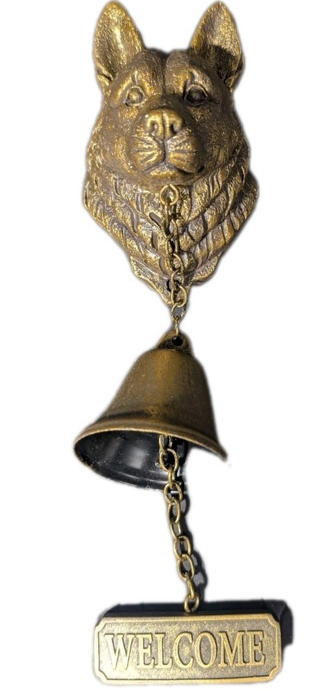 German Shepherd Welcome Doorbell Wind Chime 9"X2"