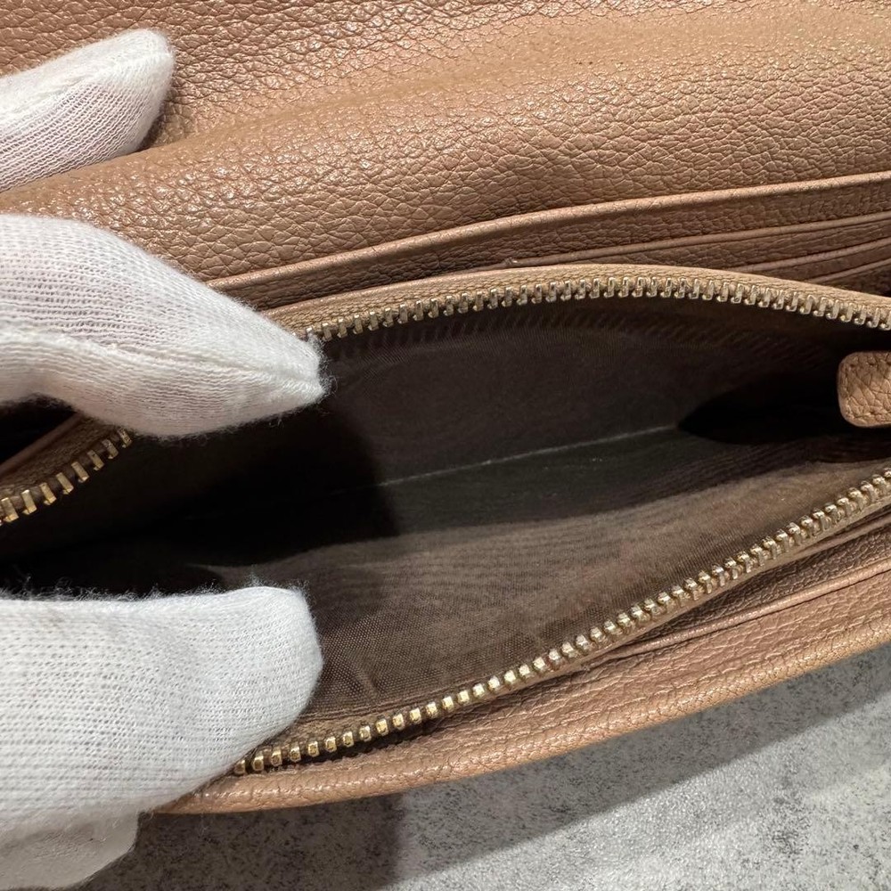 MIU MIU Studded Long Wallet Beige