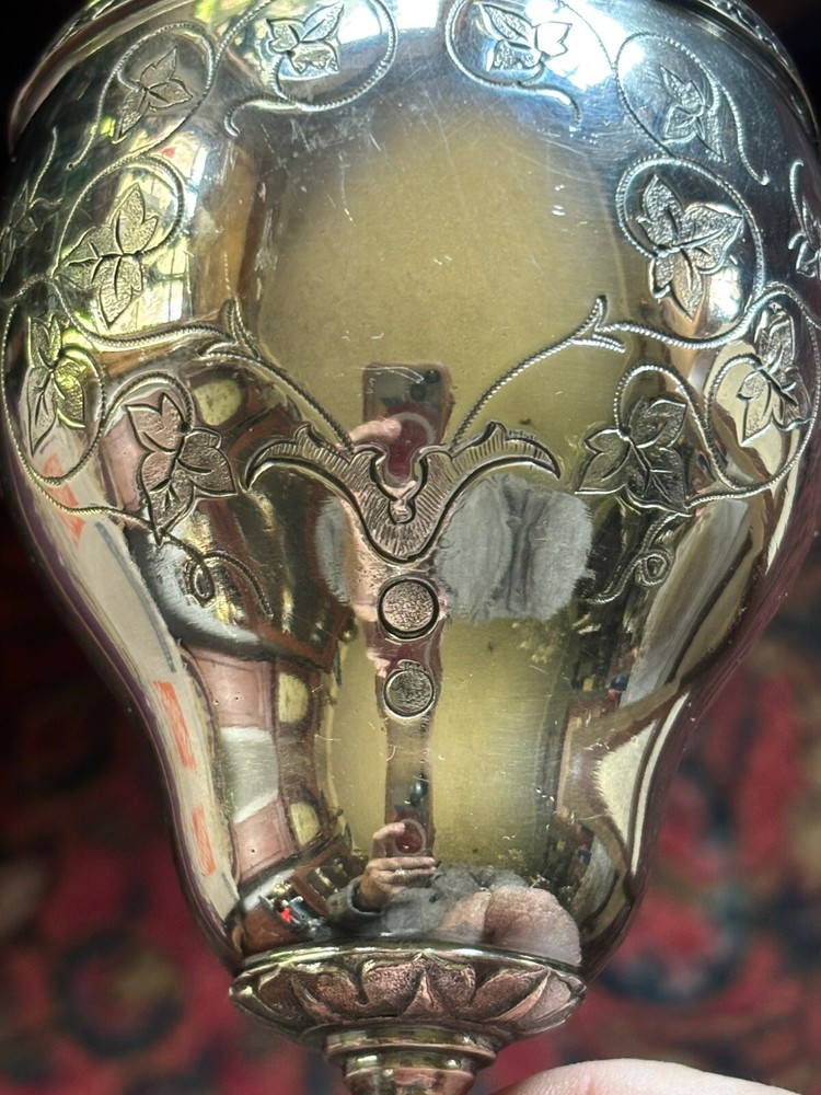 Pr Wilcox Silver Plate Victorian Goblets Ivy