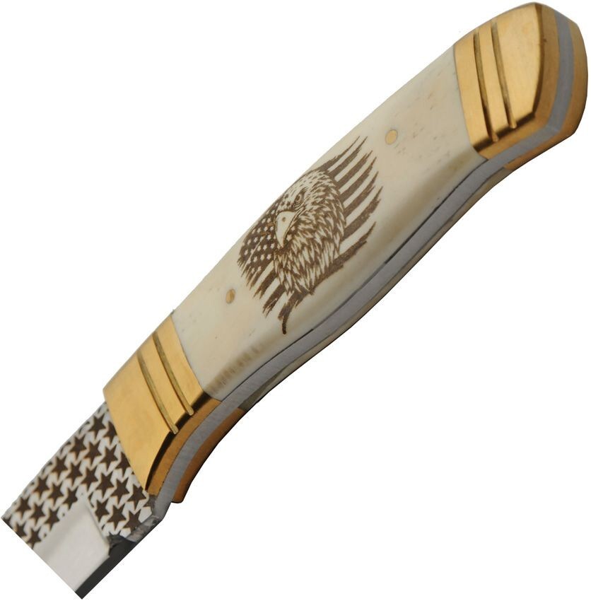 Rite Edge Eagle Fixed Knife 4 Stainless Steel Blade Natural Smooth Bone Handle