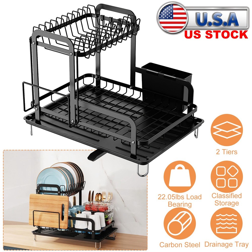 Dish Drying Rack -2 Tier Large Capacity Dish Rack-Dish Racks for Kitchen Counter