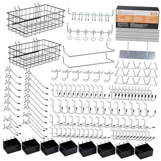 238PCS Pegboard Accessories Organizer Kit, Peg Board Hooks Assortment with