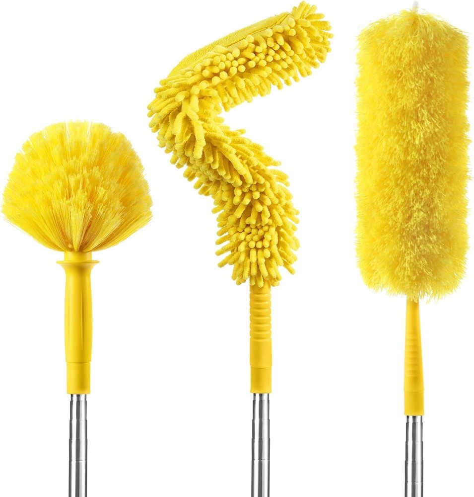 17FT Extendable Duster W/ 2-9 ft Extension Pole High Ceilings Cobweb Duster