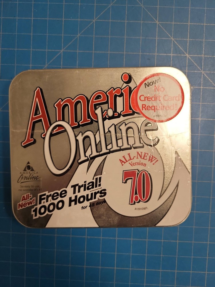 America Online AOL Version 7.0 Software Vintage Internet Access 1000 Hours