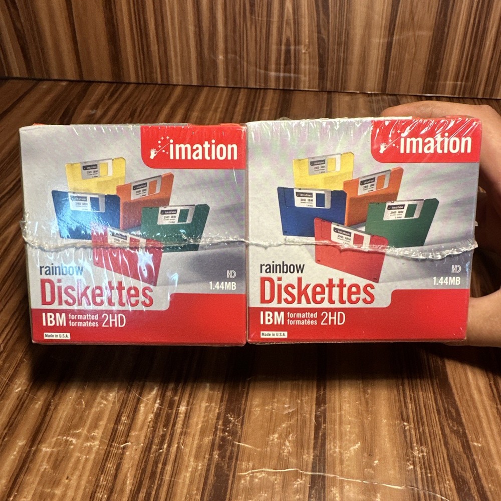 IBM Formatted 2HD Rainbow 🌈 49 pack Imation Rainbow Diskettes 1.44 MB Sealed
