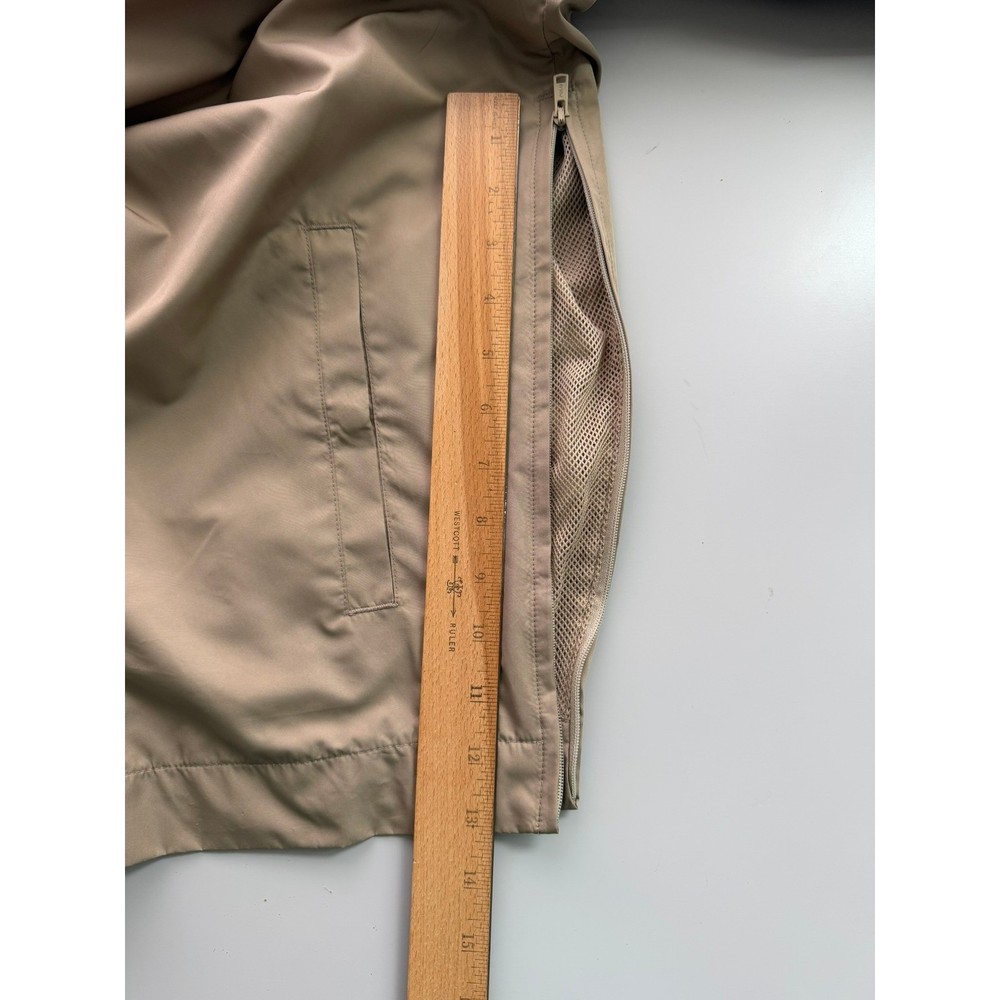 Polo Golf Ralph Lauren Mens Medium windbreaker Pullover Tan Beige Mesh Lined M