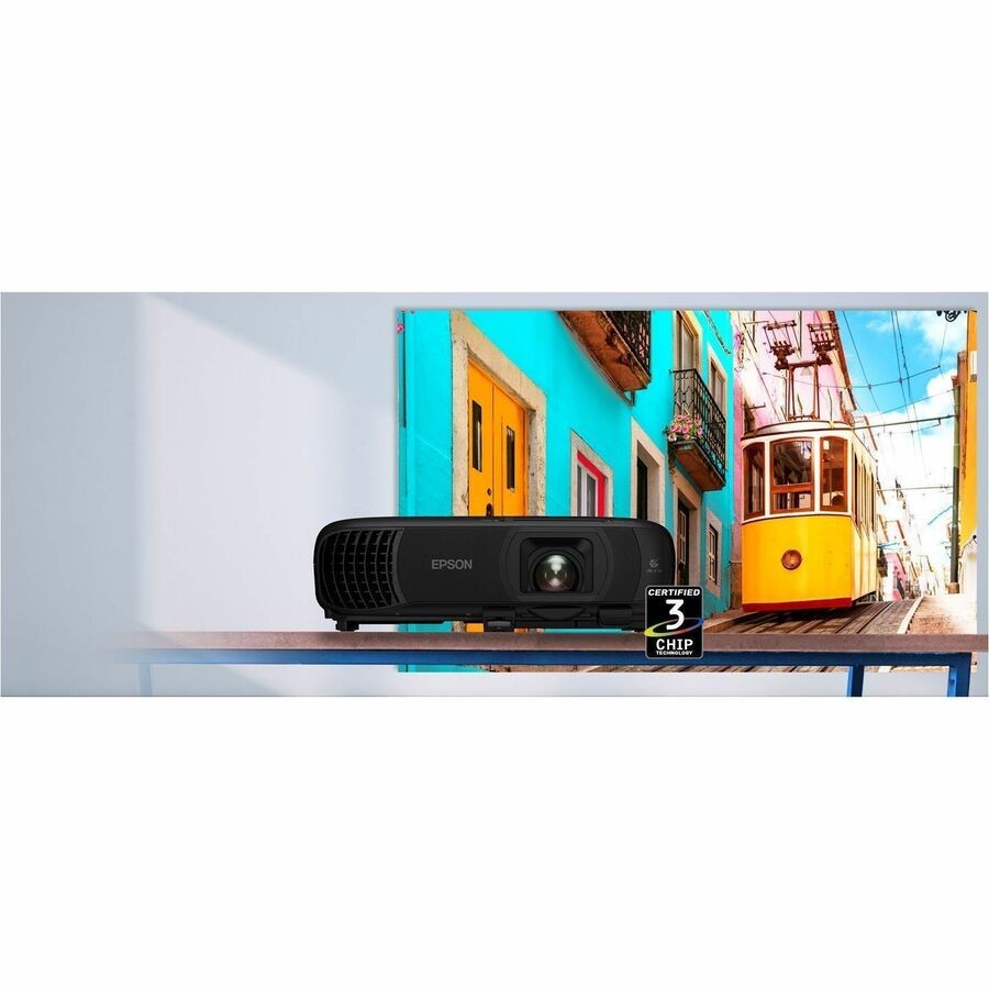 Epson PowerLite 1290 3LCD Projector - 16:10 - Ceiling Mountable - Black