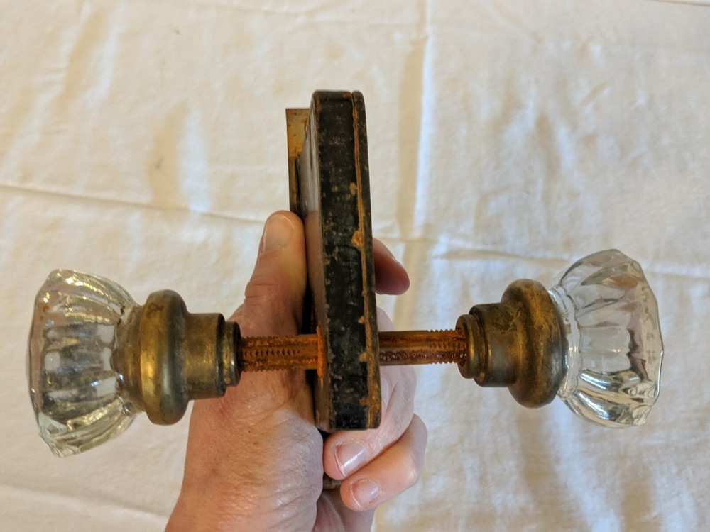 Antique Pair Glass Doorknobs