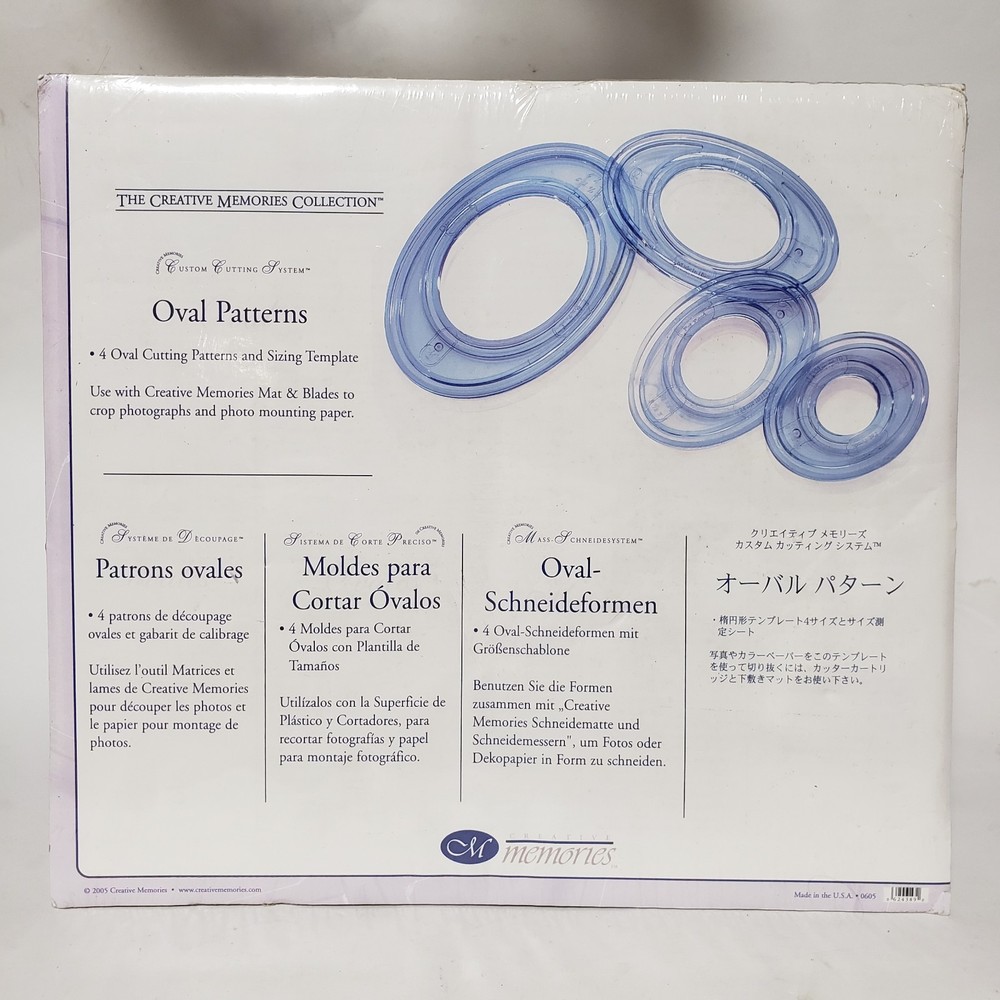 Creative Memories Custom Cutting System 4 Oval Pattern Template Set Scrapbooking