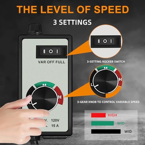 Electronic Fan Speed Controller, 0-100% Variable Speed Adjuster for Inline