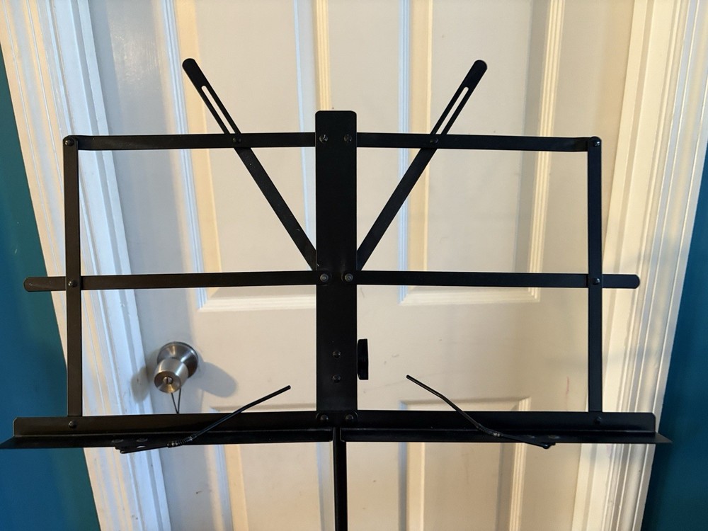 Folding Music Stand - adjustable height, metal / black