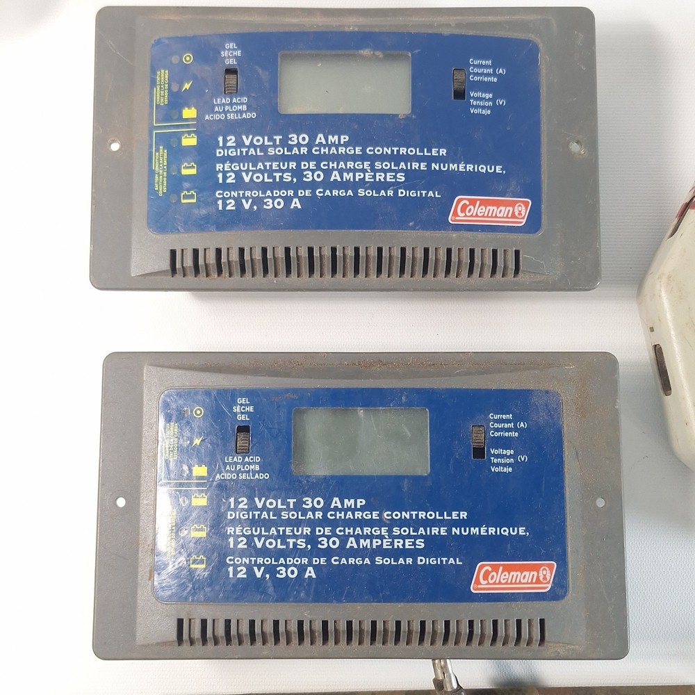 Coleman 30A Solar Charge Controllers Schumacher Portable Panel Lot Untested