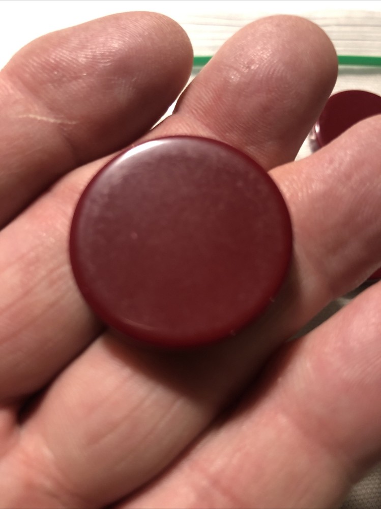 Vintage Backgammon Burgundy Replacement Game Piece Crisloid Stone