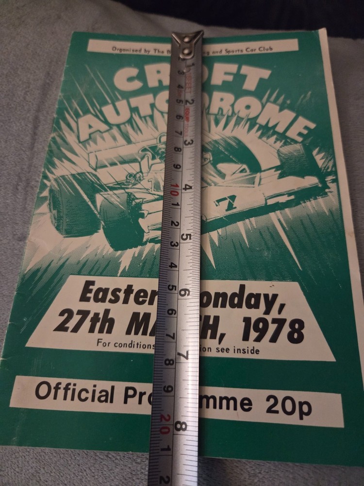 Official programme Croft Autodrome Race Meeting easter Monday 27th March 1978