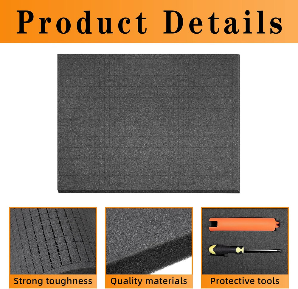8 Pcs Pick-Apart Foam Inserts Pluck Pre-Cut Cubes for Game & Tool Box Storage